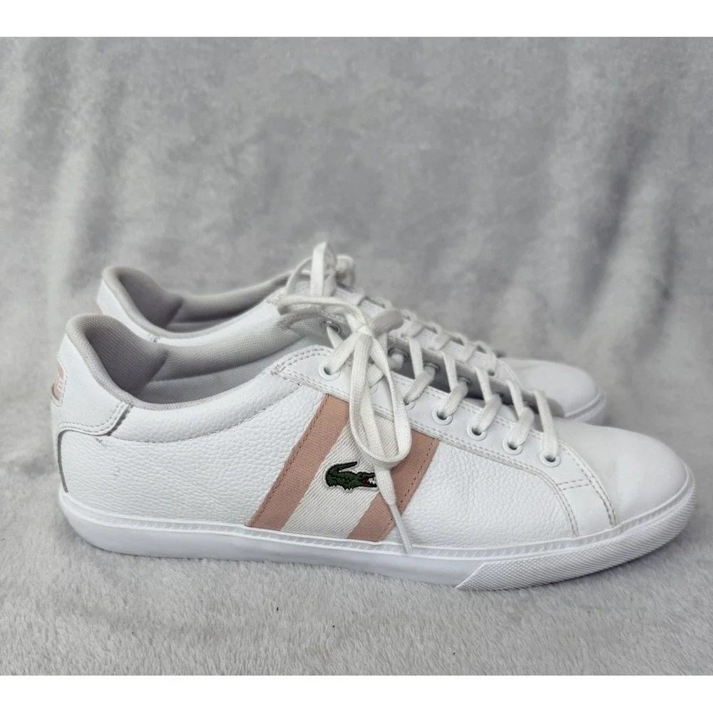 Lacoste  Womens Grad Vulc 120 1 P Shoes | White/Light Pink SZ 10